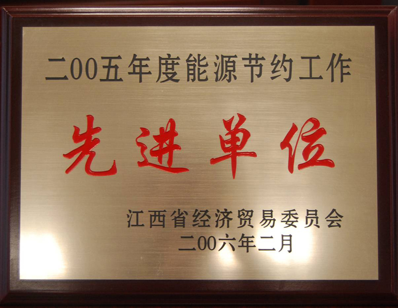 能源節(jié)約工作先進單位(江西亞東) 能源節(jié)約工作先進單位(江西亞東)